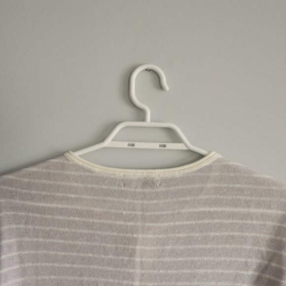 Gentle Fawn Women's Sz XS Purple Linen Striped Henley Short Sleeve T-Shirt Top - Picture 7 of 14